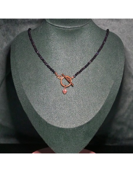 Naszyjnik Toggle Szafir Ciemny 3mm - Crystals Break