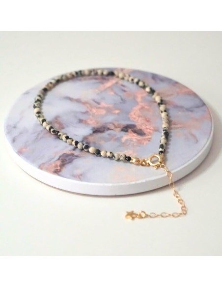 Bransoletka Noga Jaspis Dalmatyński 3mm - Crystals Break