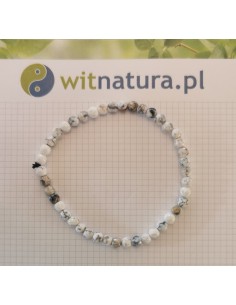 AGAT BIAŁY, BRANSOLETKA KULKI 4mm