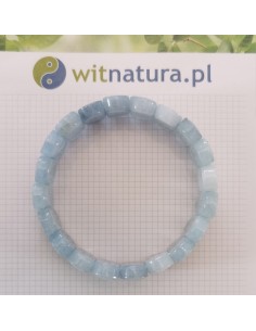 AGAT NIEBIESKI, BRANOSOLETKA, FASETOWANE PASTYLKI 20/10MM 2