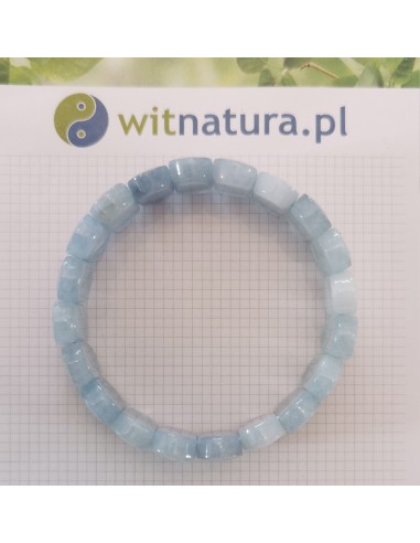 AGAT NIEBIESKI, BRANOSOLETKA, FASETOWANE PASTYLKI 20/10MM