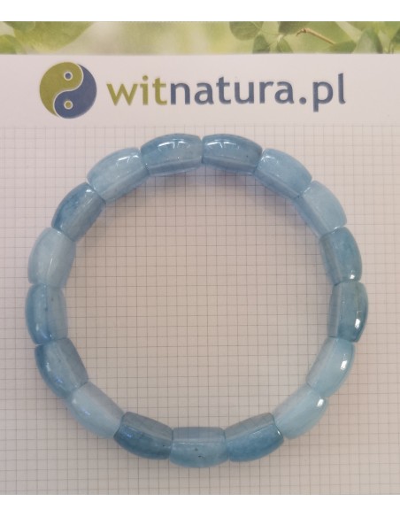 AGAT NIEBIESKI, BRANOSOLETKA, PĘKATE PASTYLKI 14/12MM