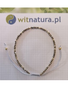 HEMATYT ZŁOTY, REGULOWANA BRANOSOLETKA, FASETOWANE KULKI 2MM