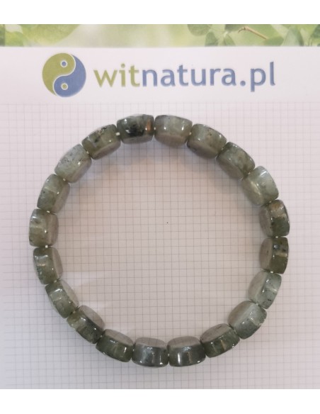 LABRADORYT, BRANOSOLETKA, FASETOWANE PASTYLKI 20/10MM