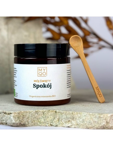 WYPRZEDAŻ - MÓJ ŚWIĘTY SPOKÓJ - EKSTRAKT BIO : SOPLÓWKA, REISHI, BOCZNIAK 70G - MYQO