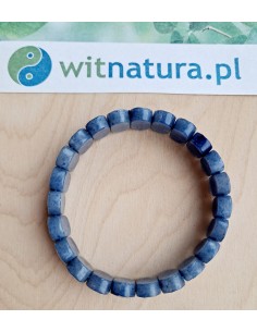 KWARC NIEBIESKI, BRANOSLETKA, FASETOWANE PASTYLKI 8/12MM 2