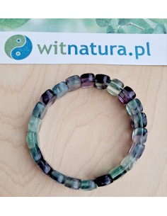 FLUORYT, BRANSOLETKA, FASETOWANE PASTYLKI 8/12MM 2