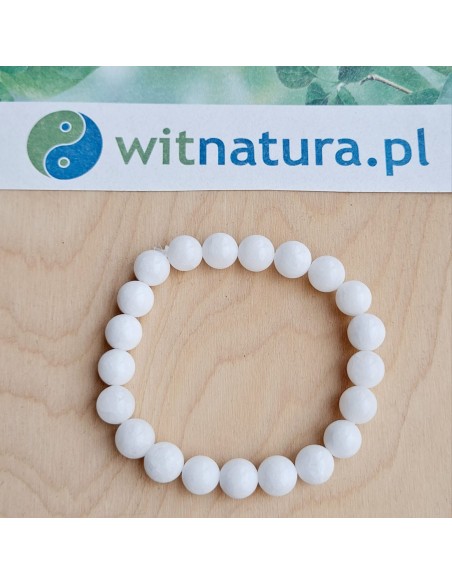 KWARC BIAŁY, BRANSOLETKA KULKI 8 mm