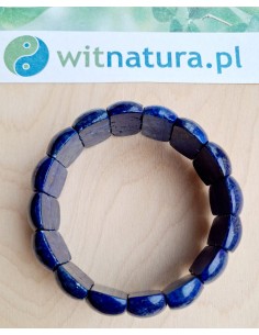 LAPIS LAZULI, BRANOSOLETKA, PĘKATE DŁUGIE PASTYLKI 24/12MM 2