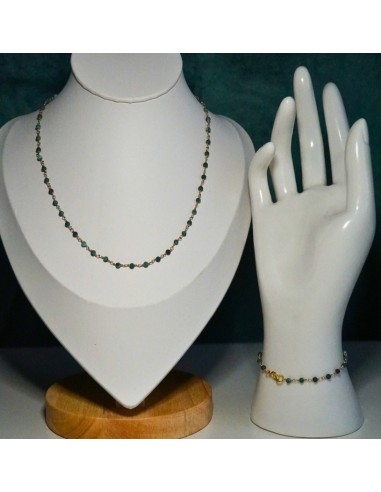 Zestaw Srebro Malachit 3mm - Crystals Break