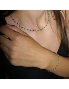 Zestaw Srebro Malachit 3mm - Crystals Break 2