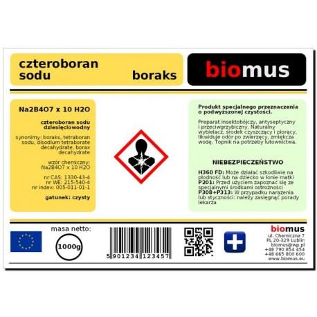 BORAKS CZTEROBORAN SODU 1kg BIOMUS