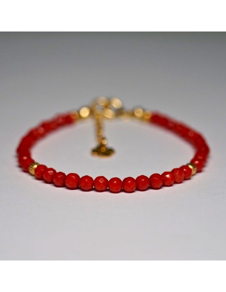 Bransoletka Szczęścia Koral Czerwony 3mm - Crystals Break