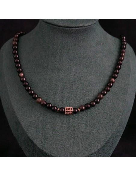 Naszyjnik Obsydian Złocisty 6mm - Crystals Break