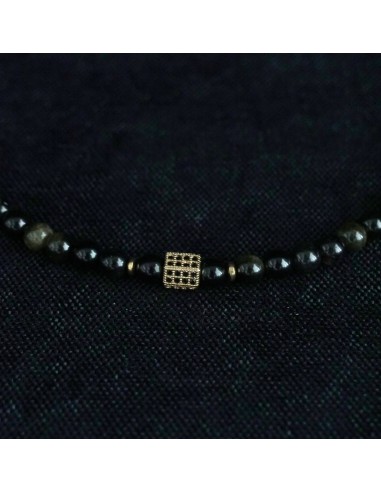 Naszyjnik Obsydian Złocisty 6mm - Crystals Break