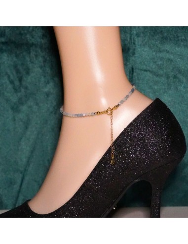 Bransoletka Noga Akwamaryn 3mm - Crystals Break