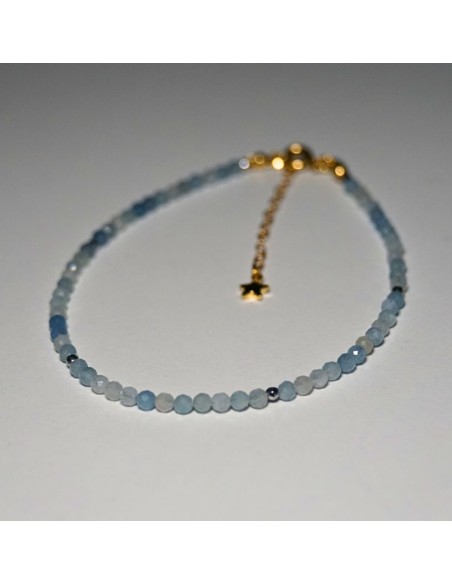 Bransoletka Noga Akwamaryn 3mm - Crystals Break