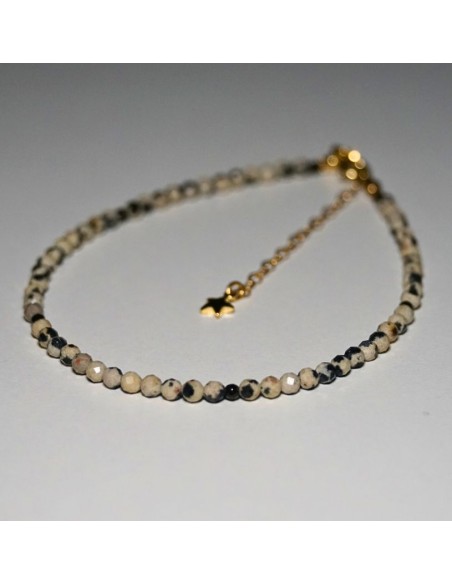 Bransoletka Noga Jaspis Dalmatyński 3mm - Crystals Break