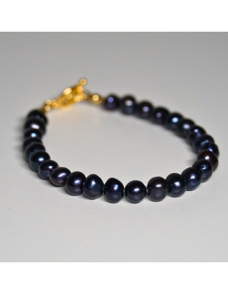 Bransoletka Toggle Perła Naturalna Czarna 6mm - Crystals Break