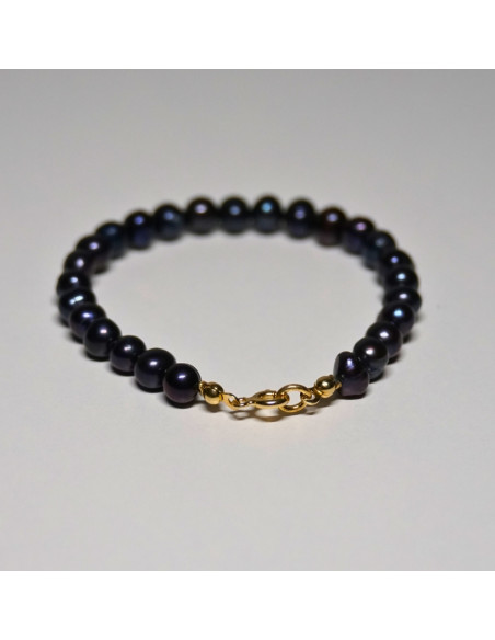 Bransoletka Perła Naturalna Czarna 6mm - Crystals Break