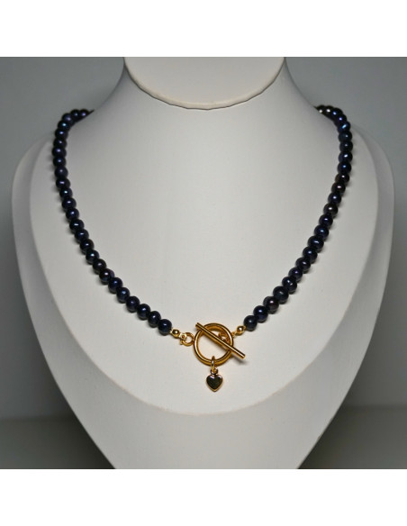 Naszyjnik Toggle Perła Naturalna Czarna 6mm - Crystals Break