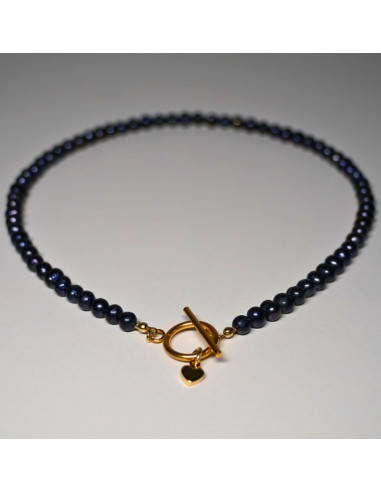 Naszyjnik Toggle Perła Naturalna Czarna 6mm - Crystals Break