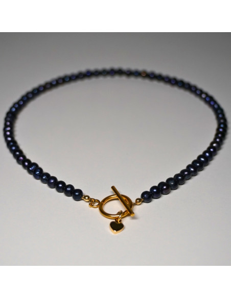 Naszyjnik Toggle Perła Naturalna Czarna 6mm - Crystals Break