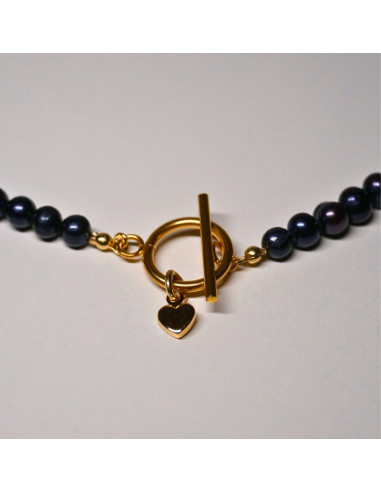 Naszyjnik Toggle Perła Naturalna Czarna 6mm - Crystals Break