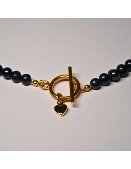 Naszyjnik Toggle Perła Naturalna Czarna 6mm - Crystals Break