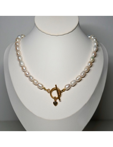 Naszyjnik Toggle Perła Naturalna Ryż 6mm - Crystals Break