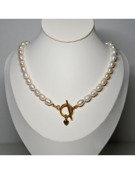 Naszyjnik Toggle Perła Naturalna Ryż 6mm - Crystals Break