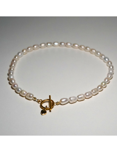 Naszyjnik Toggle Perła Naturalna Ryż 6mm - Crystals Break