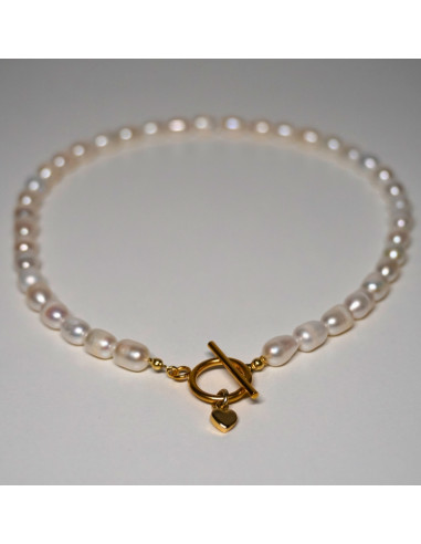 Naszyjnik Toggle Perła Naturalna Ryż 6mm - Crystals Break