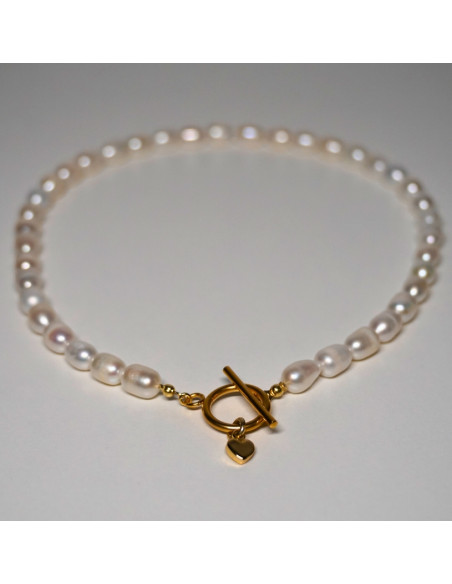 Naszyjnik Toggle Perła Naturalna Ryż 6mm - Crystals Break