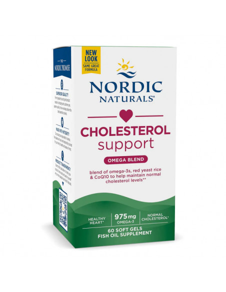 OMEGA 3 z Q10 i FERMENTOWANYM RYŻEM, 1152 MG, (CHOLESTEROL SUPPORT), 60 KAPS - NORDIC NATURALS