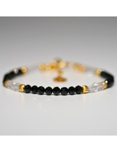 Bransoletka Szczęścia Turmalin Czarny x Kryształ Górski 3mm - Crystals Break 2