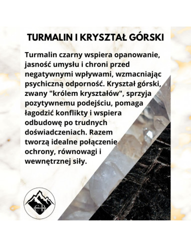 Bransoletka Szczęścia Turmalin Czarny x Kryształ Górski 3mm - Crystals Break