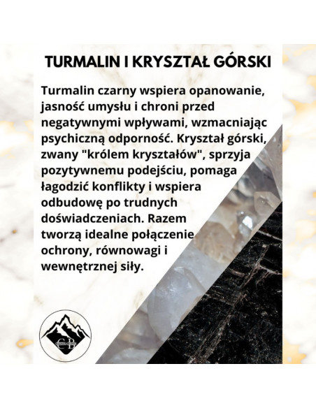 Bransoletka Szczęścia Turmalin Czarny x Kryształ Górski 3mm - Crystals Break