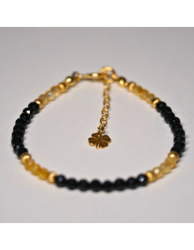 Bransoletka Szczęścia Turmalin Czarny x Cytryn 3mm - Crystals Break