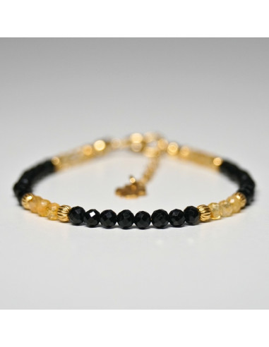 Bransoletka Szczęścia Turmalin Czarny x Cytryn 3mm - Crystals Break