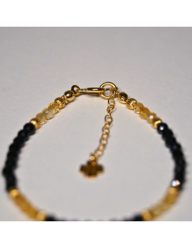 Bransoletka Szczęścia Turmalin Czarny x Cytryn 3mm - Crystals Break