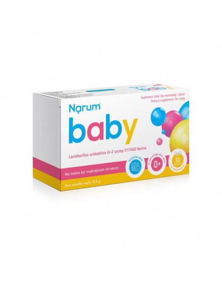 NARUM BABY 150MG 30 KAPS. NARUM LACTOBACILLUS ACIDOPHILUS ER-2 SZCZEP 317/402 NARINE