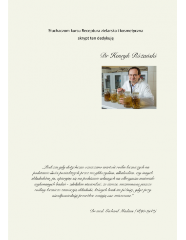 PODSTAWY RECEPTURY ZIELARSKIEJ Henryk Różański