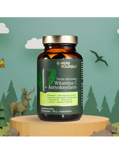 TWOJA OPTYMALNA WITAMINA C + ANTYOKSYDANTY 90 KAPS. - HERB YOURSELF