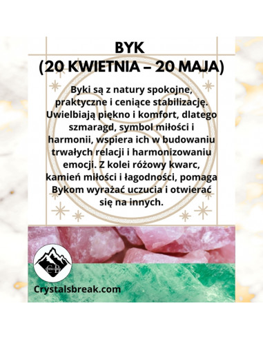 Bransoletka Znak Zodiaku Byk 3mm - Crystals Break