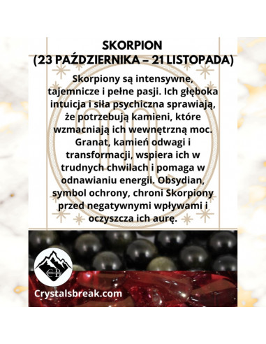 Bransoletka Znak Zodiaku Skorpion 3mm - Crystals Break