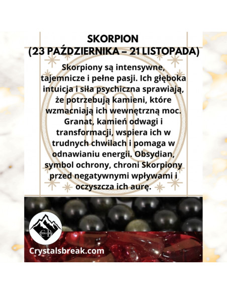 Bransoletka Znak Zodiaku Skorpion 3mm - Crystals Break