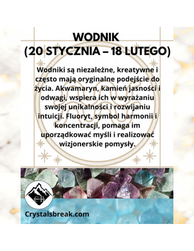 Bransoletka Znak Zodiaku Wodnik 3mm - Crystals Break
