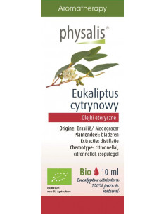 EUKALIPTUS CYTRYNOWY BIO, OLEJEK ETERYCZNY 10ML - PHYSALIS