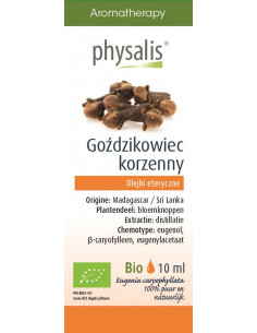 GOŹDZIKOWIEC KORZENNY BIO, OLEJEK ETERYCZNY 10ML - PHYSALIS